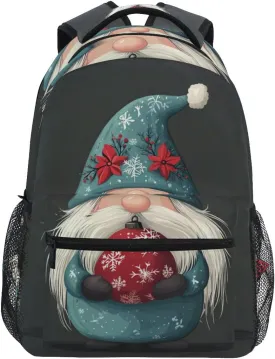 Backpack Cartoon Gnome Ball for School Boys Girls Laptop Travel Backpack Book Bag Daypack 11.4 16 In S