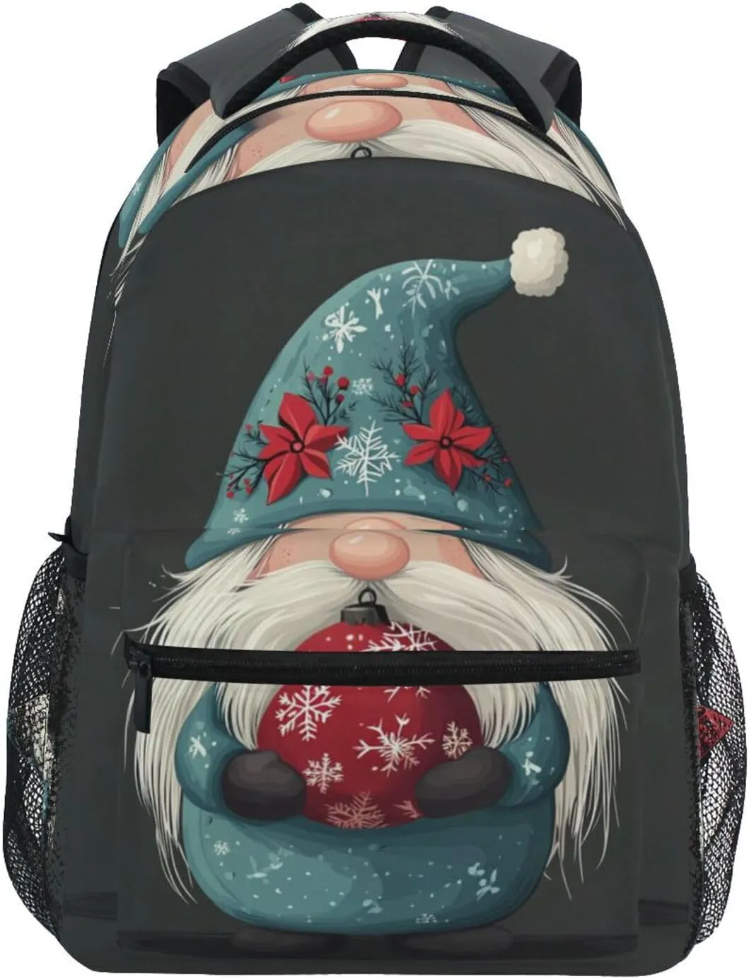 Backpack Cartoon Gnome Ball for School Boys Girls Laptop Travel Backpack Book Bag Daypack 11.4 16 In S