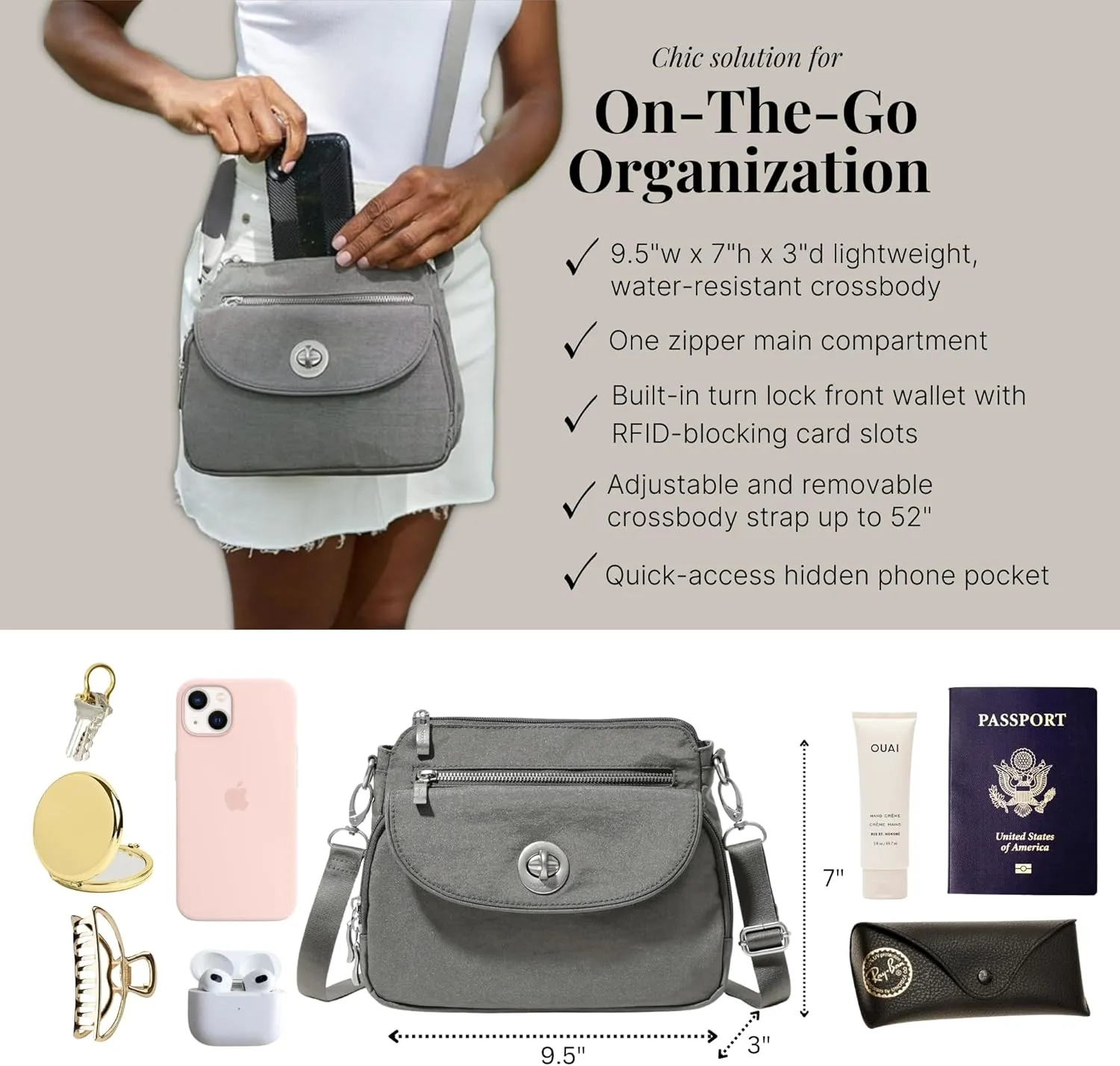 Baggallini Women's Calais Crossbody Bag