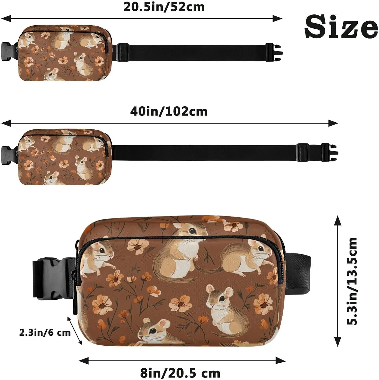 Beauty animal Terracotta Stylish Waist Bag Fanny Pack for Men Women Small Crossbody Sport Bag with Adjustable Strap for Shopping Sports Work