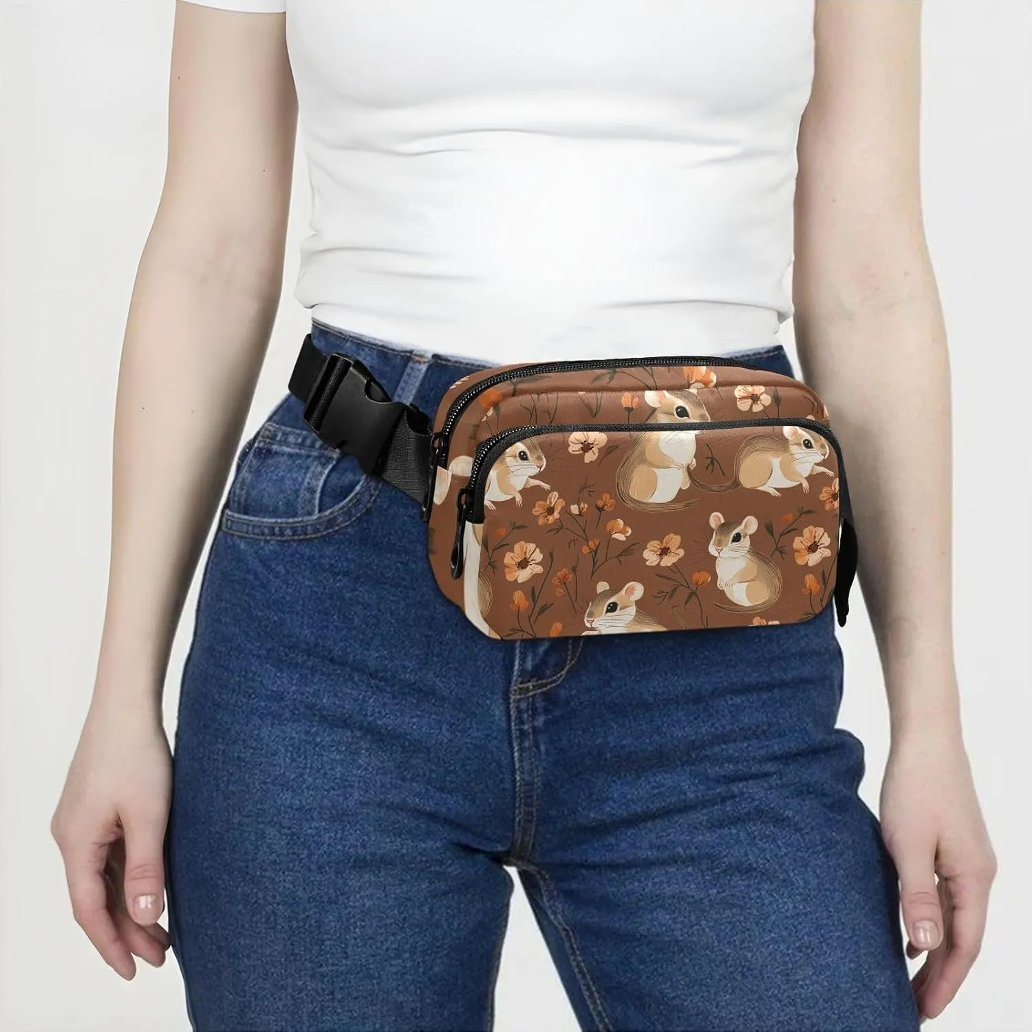 Beauty animal Terracotta Stylish Waist Bag Fanny Pack for Men Women Small Crossbody Sport Bag with Adjustable Strap for Shopping Sports Work