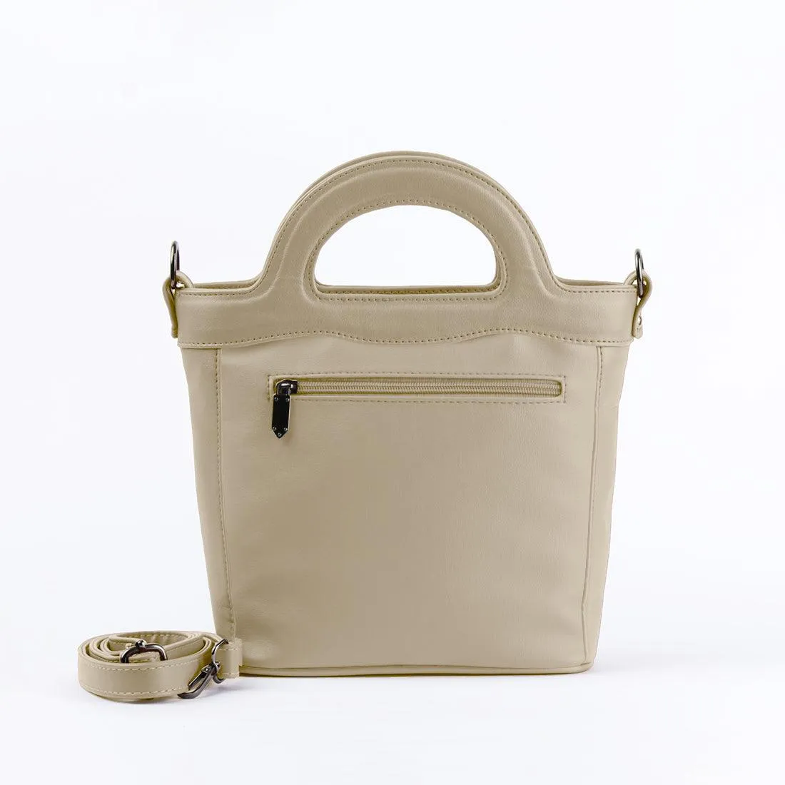 Beige Top Handle Handbag Floray Art