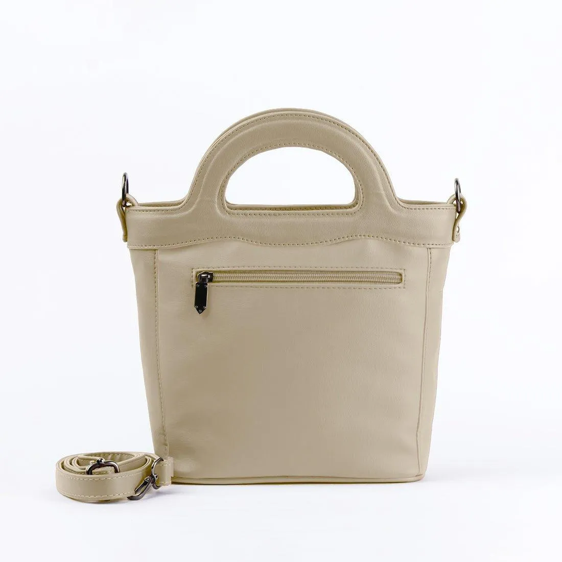 Beige Top Handle Handbag Sea Herbs