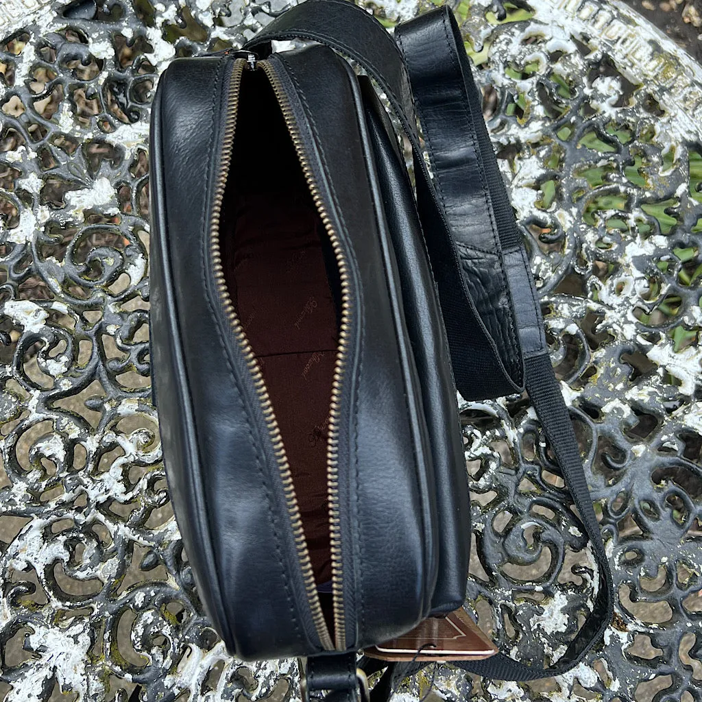 Black 'Ash' Leather Messenger Bag