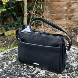 Black Classic 'Brenda' Leather Crossbody Bag