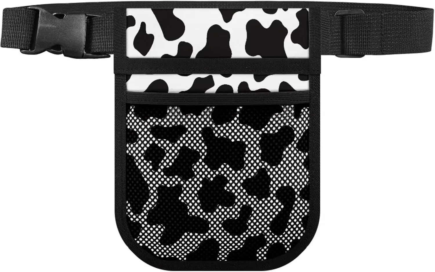 Black Cow Print Nurse Fanny Pack for Women Medical Organizer Belt Nurse Storage Bag Waist Bag Pouch for Medical Scissors Care Kit Tool
