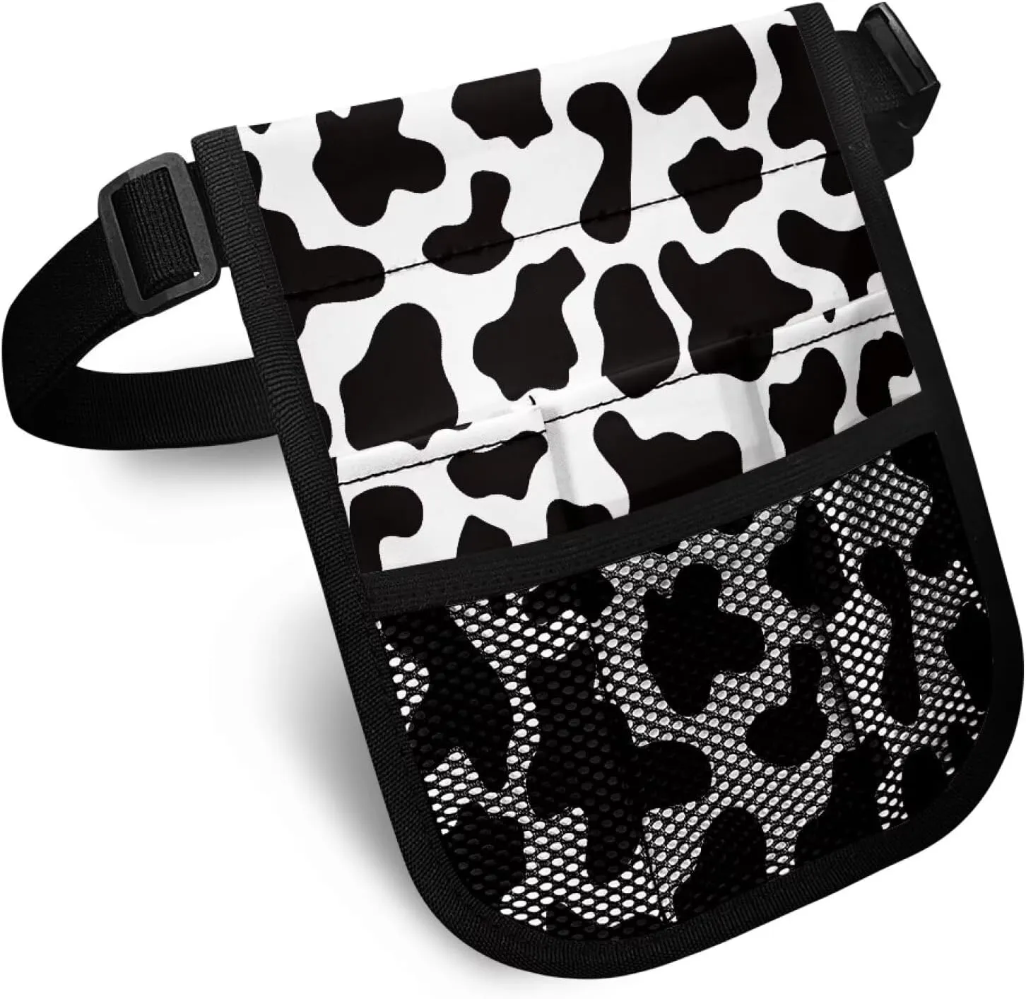Black Cow Print Nurse Fanny Pack for Women Medical Organizer Belt Nurse Storage Bag Waist Bag Pouch for Medical Scissors Care Kit Tool