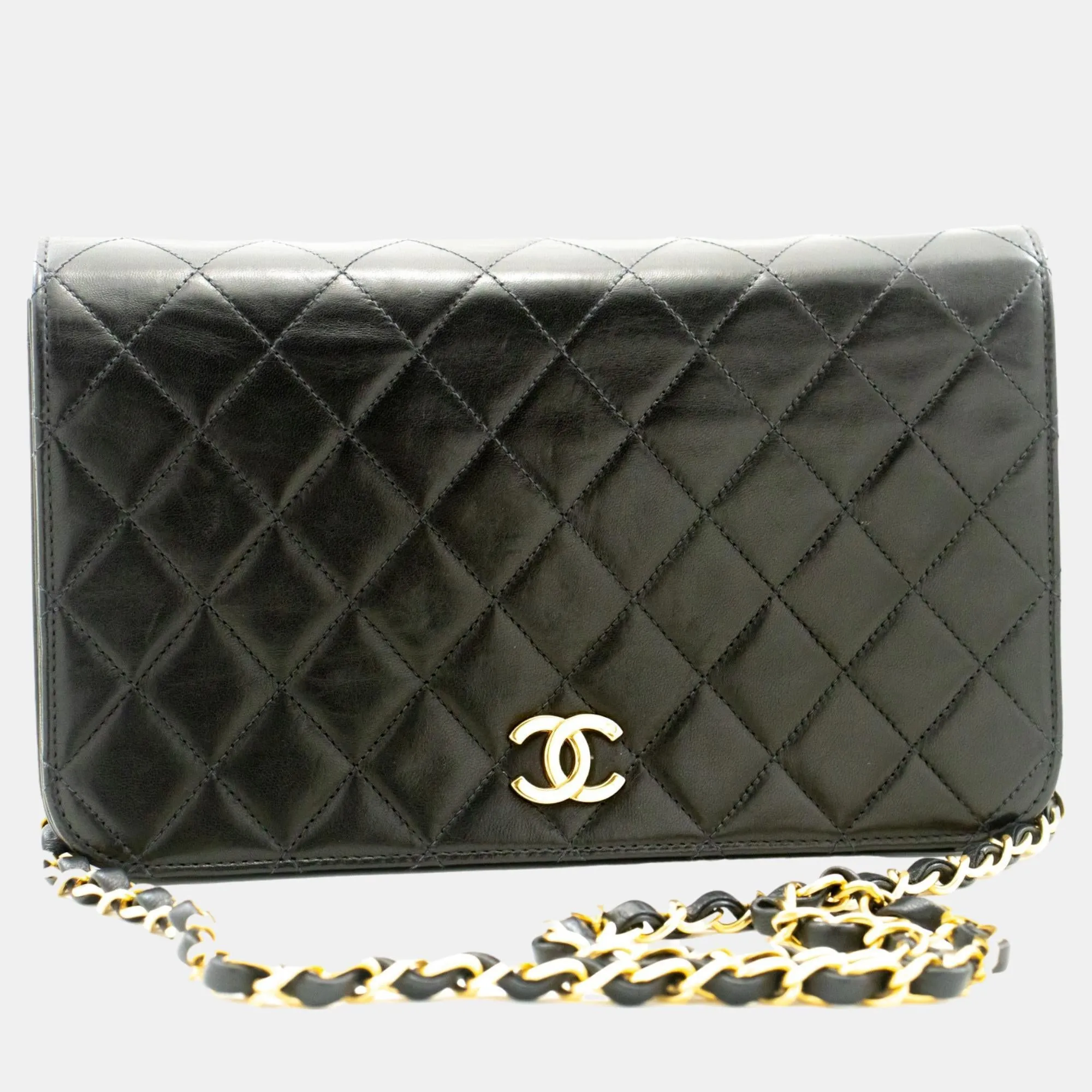 Black Leather Full Flap Bag