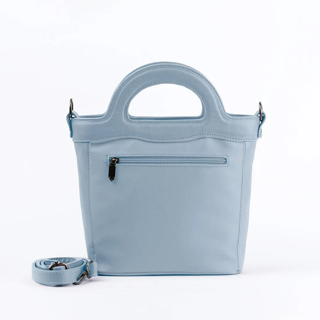 Blue Top Handle Handbag Lilac locks