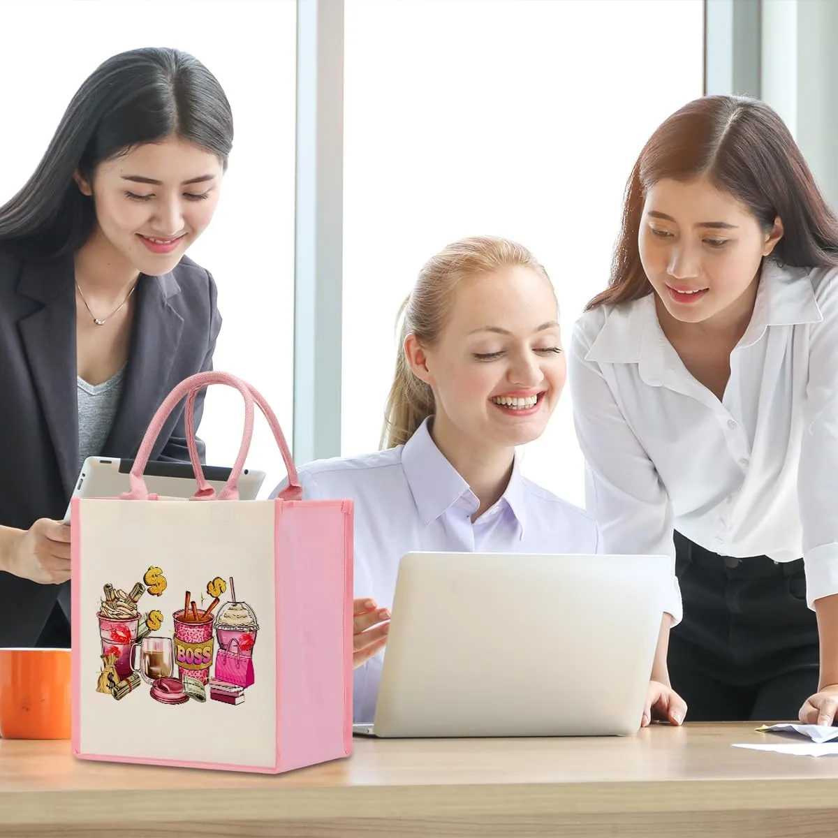 Boss Lady Gifts for Women Boss Day Christmas Birthday Gifts for Bosses Leadership Reusable Tote Bag Beach Grocery Bags