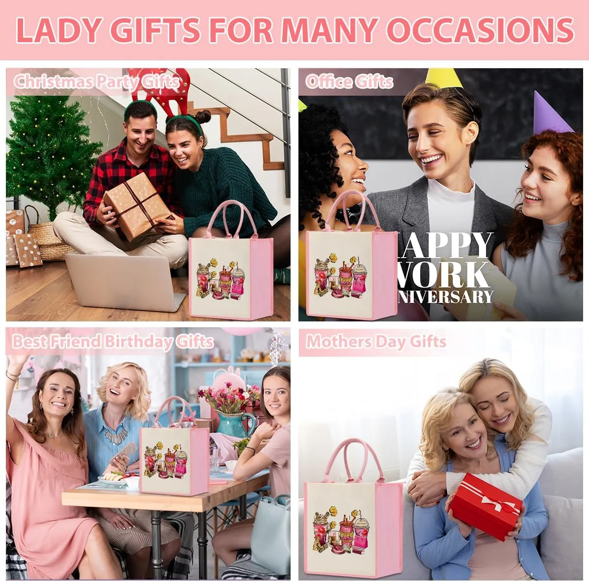 Boss Lady Gifts for Women Boss Day Christmas Birthday Gifts for Bosses Leadership Reusable Tote Bag Beach Grocery Bags