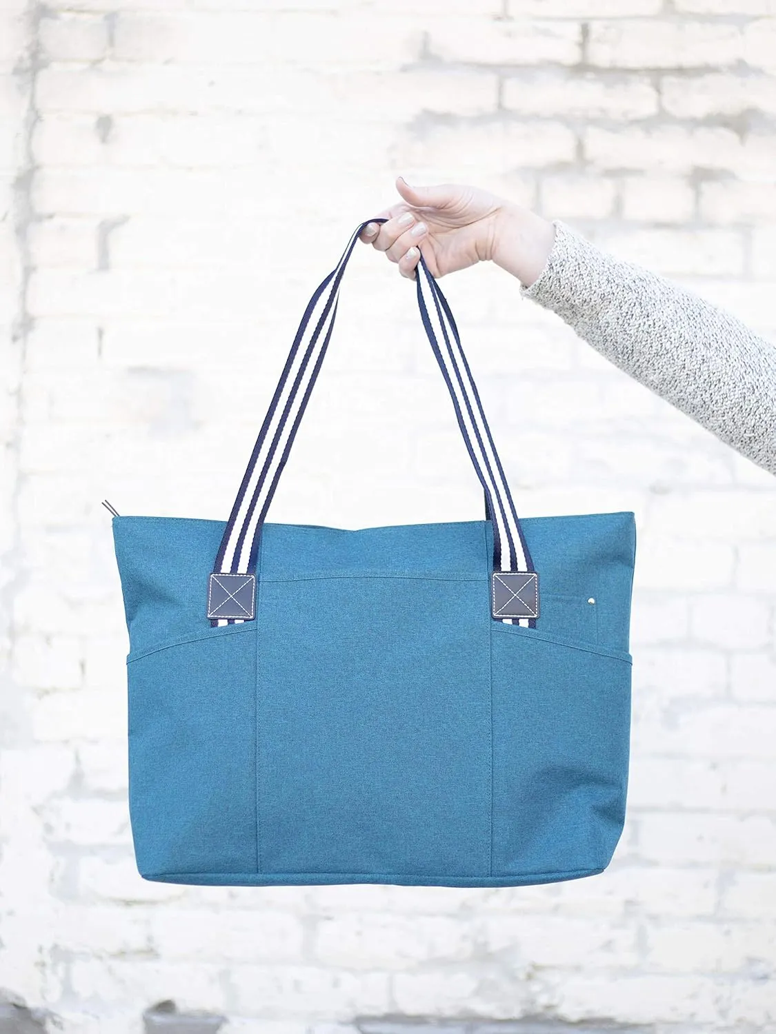 Brooke & Jess Designs Large Work Tote Bags with Pockets for Women - Travel Carry-on Laptop Bag