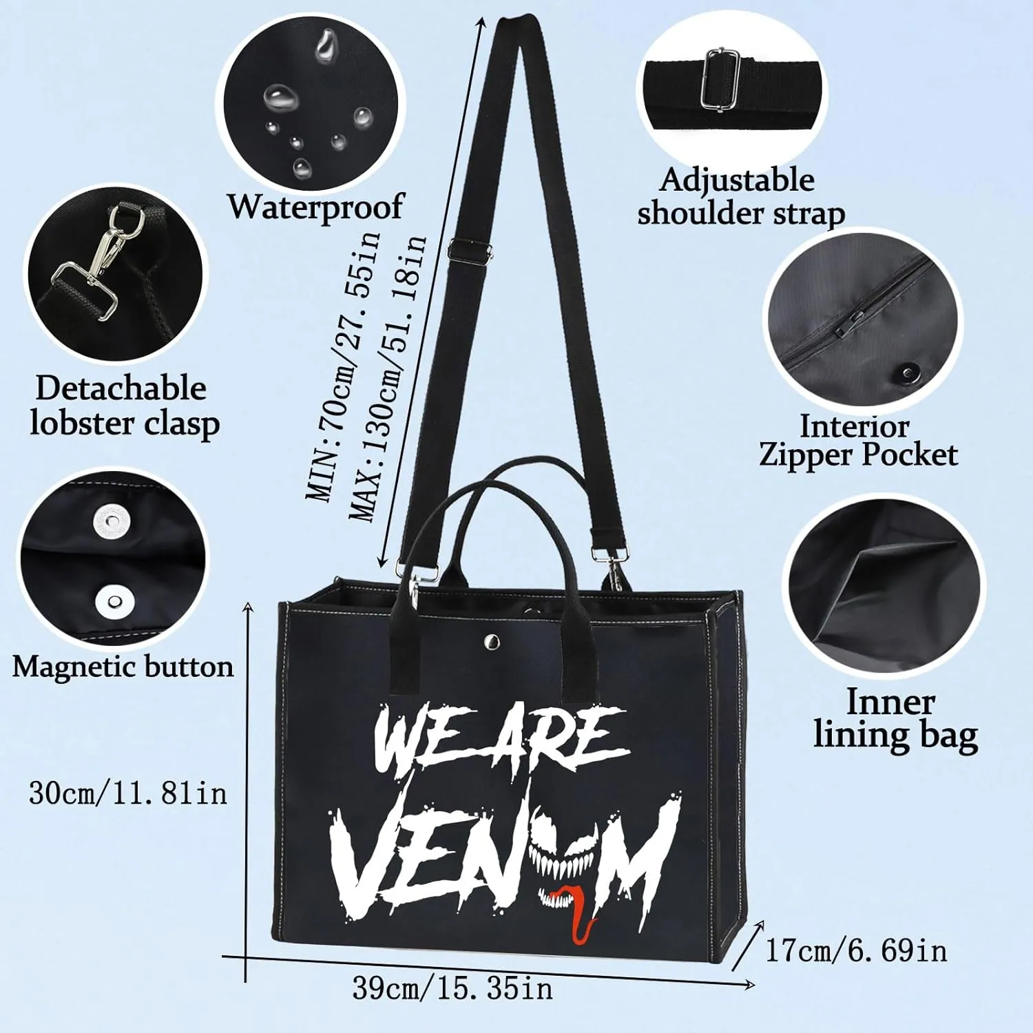 BWWKTOP Spider Hero Cosmetic Makeup Bag Villain Movie Fans Gift We Are Venom Makeup Zipper Pouch Bag (WE ARE VENOM BG)