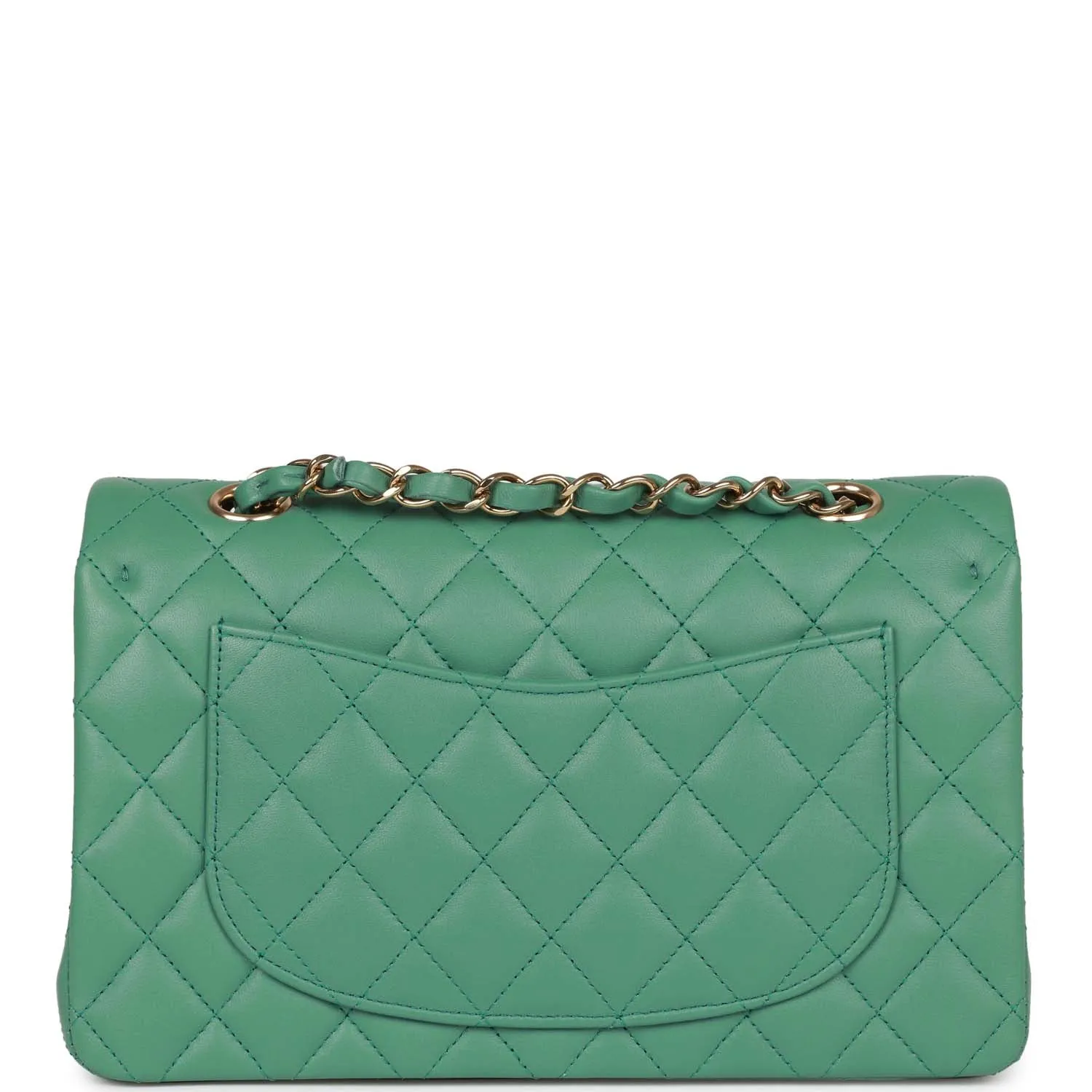 Chanel bagSmall Classic Double Flap Bag Green Lambskin Light Gold Hardware