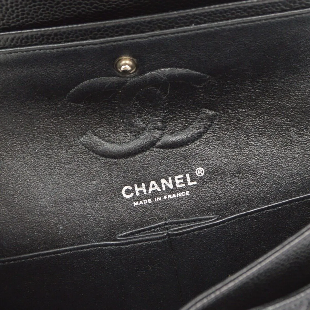 Chanel Black Caviar Small Classic Double