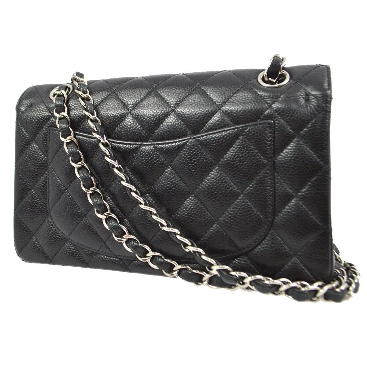 Chanel Black Caviar Small Classic Double
