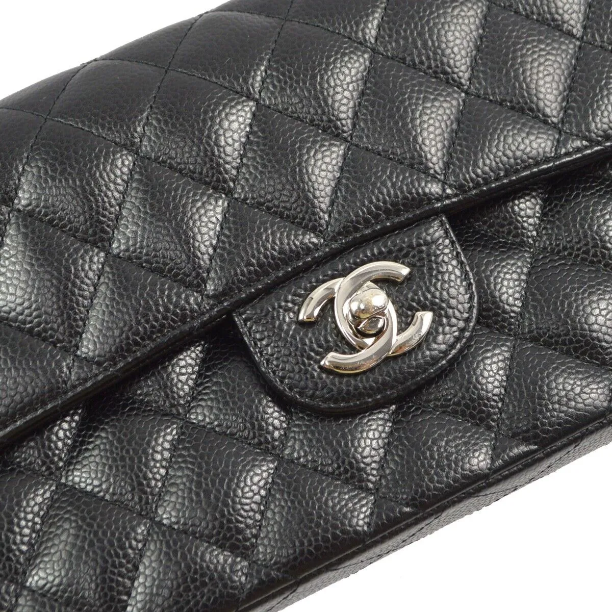 Chanel Black Caviar Small Classic Double