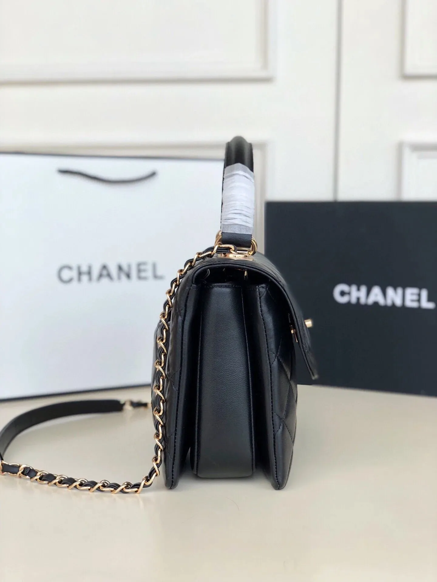 Chanel Flap Bag With Top Handle Black