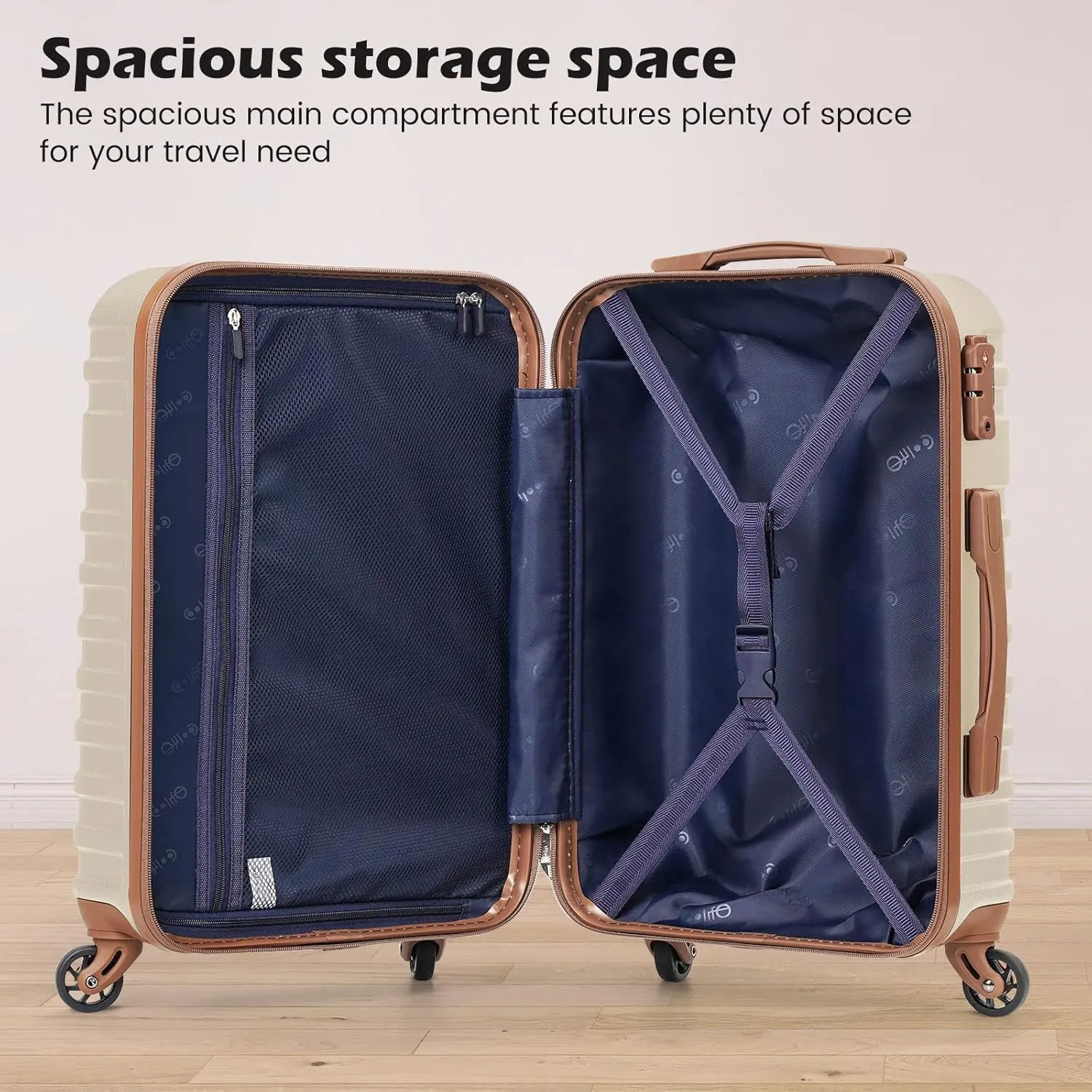 Coolife Suitcase Set 3 Piece Luggage Set Carry On Hardside Luggage with TSA Lock Spinner Wheels (Dark Green, 3 piece set (DB/TB/20))