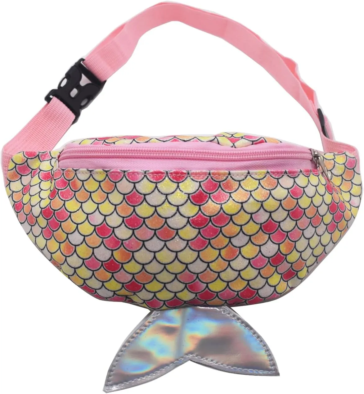 Cute Mermaid Tail Kids Fanny Pack Waist Bag for Toddler Girls Boys Small Crossbody Sling Bag Belt Bag