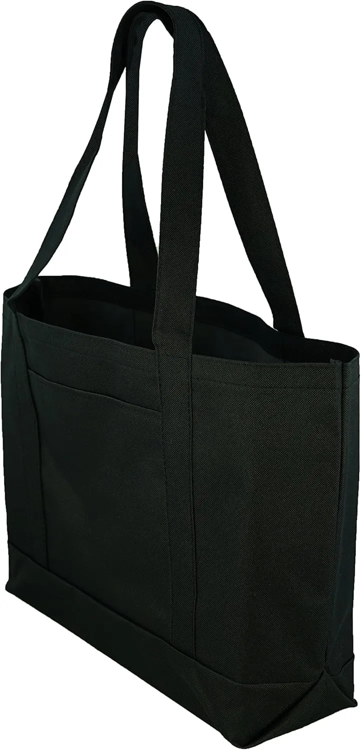 Daily Tote with Shoulder Length Handles and Outside Pocket