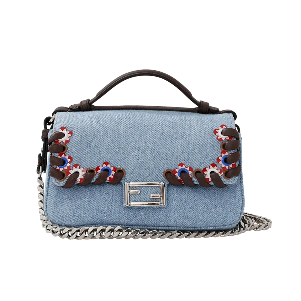 Denim Double Micro Baguette