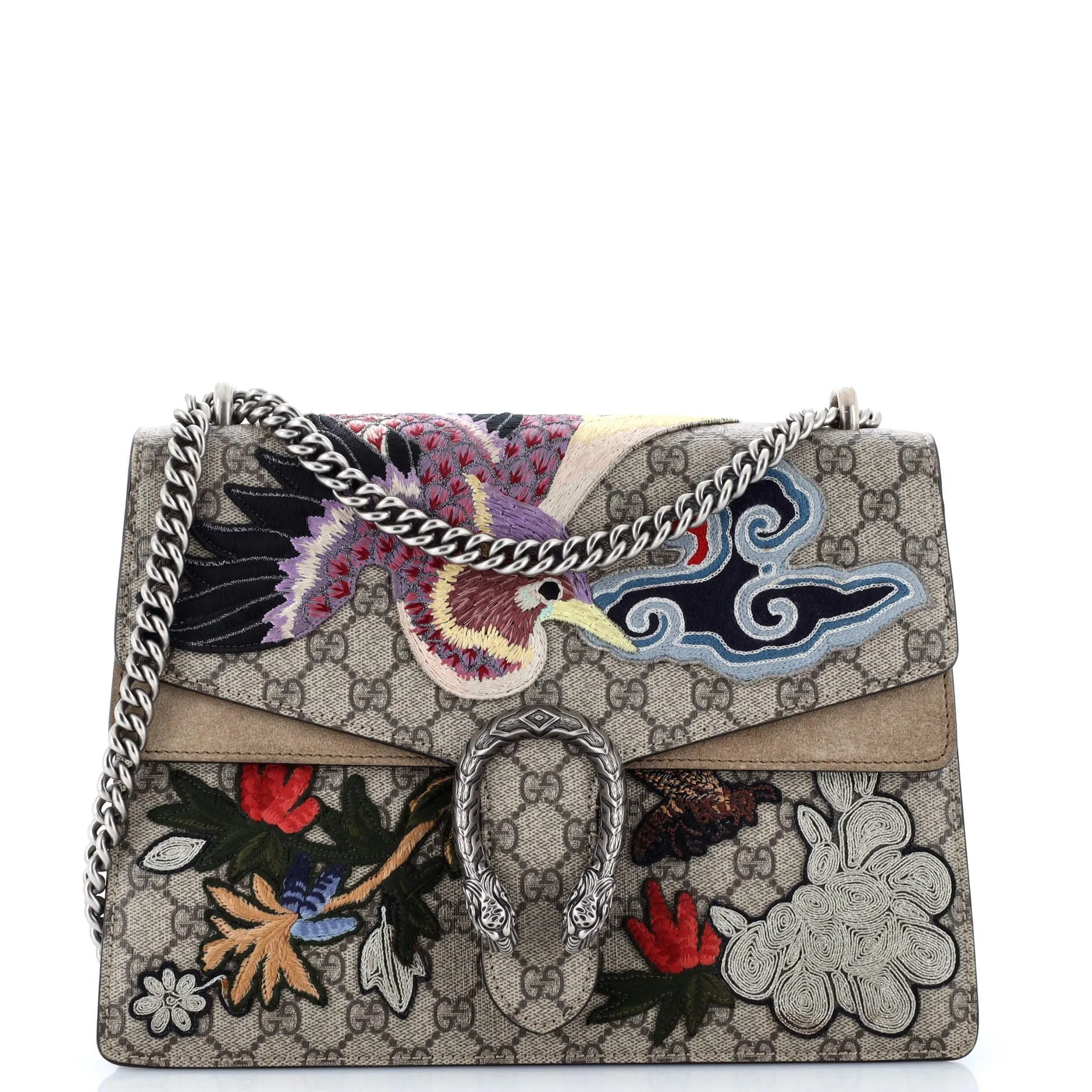 Dionysus Bag Embroidered GG Coated Canvas Medium