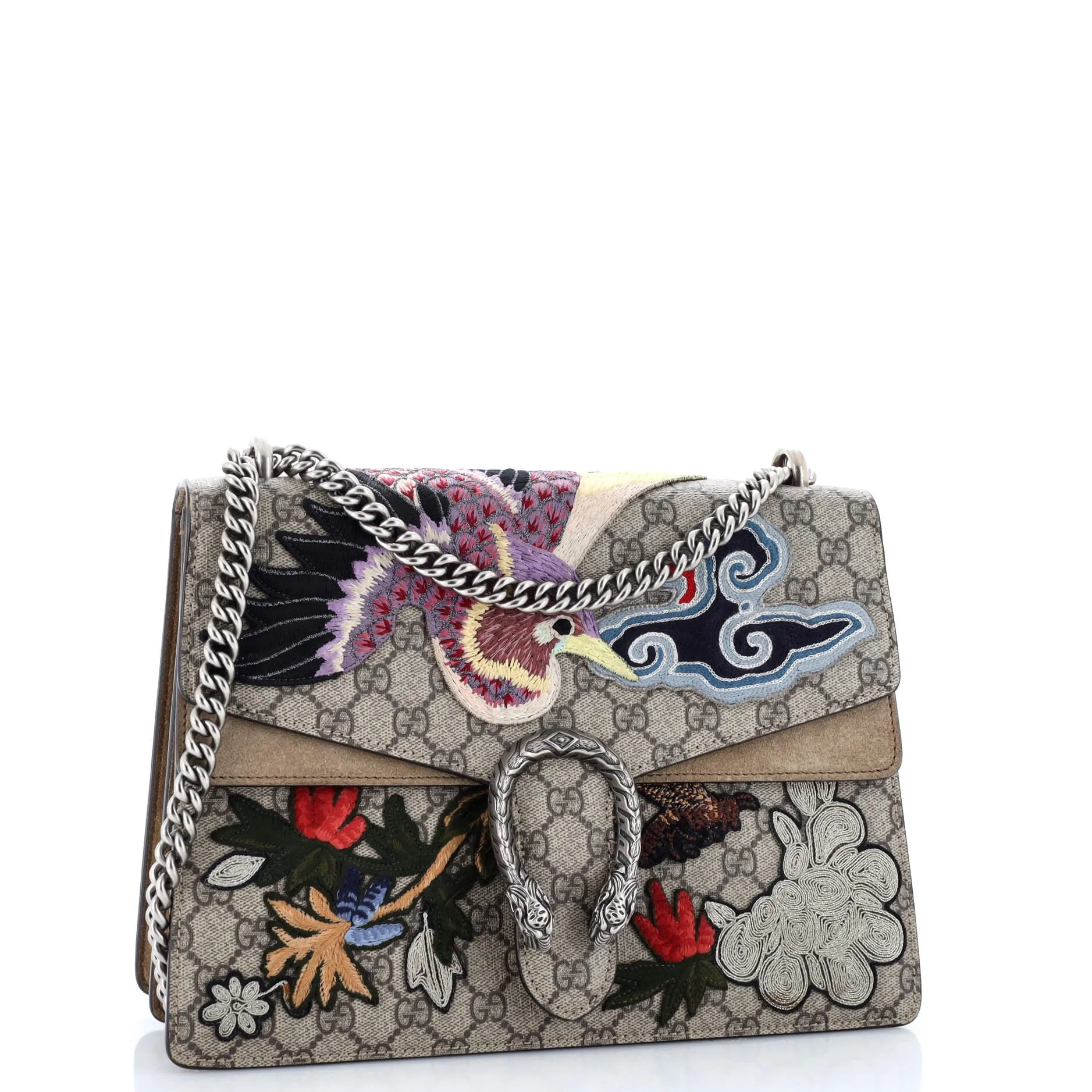 Dionysus Bag Embroidered GG Coated Canvas Medium