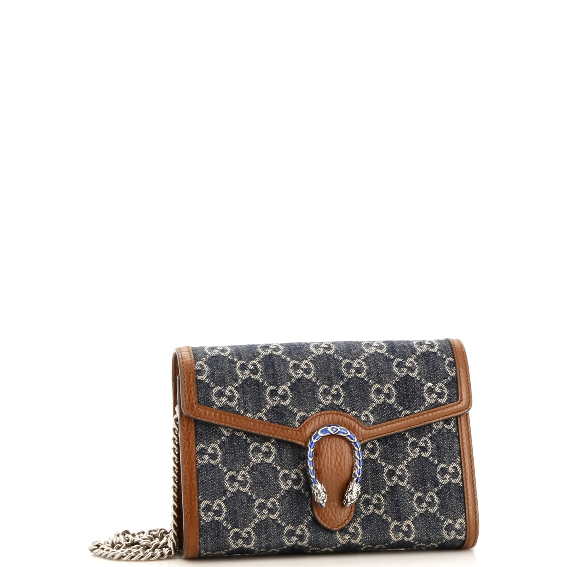 Dionysus Chain Wallet GG Denim Small