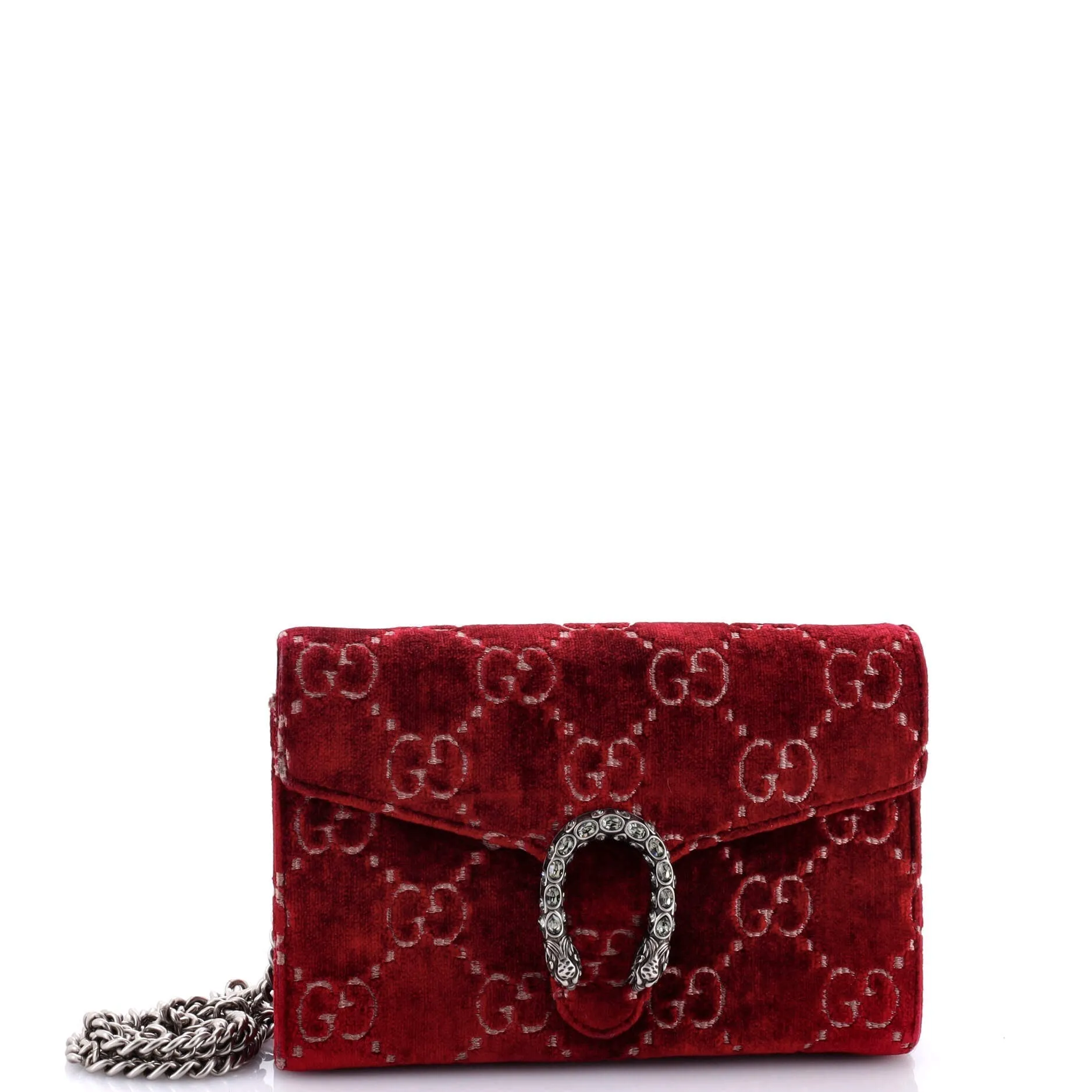 Dionysus Chain Wallet GG Velvet Small