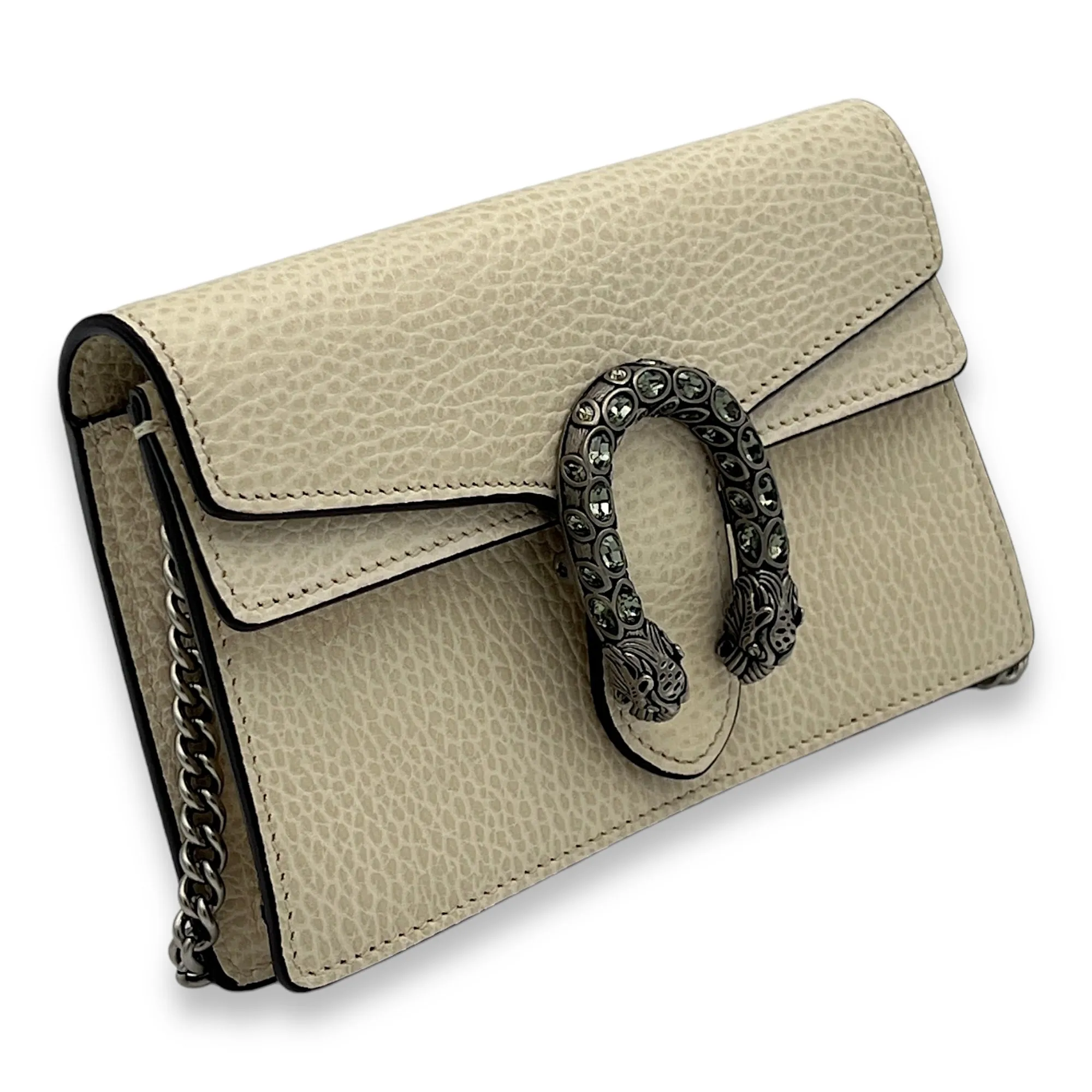 Dionysus Super Mini Shoulder bag in Calfskin, Silver Hardware