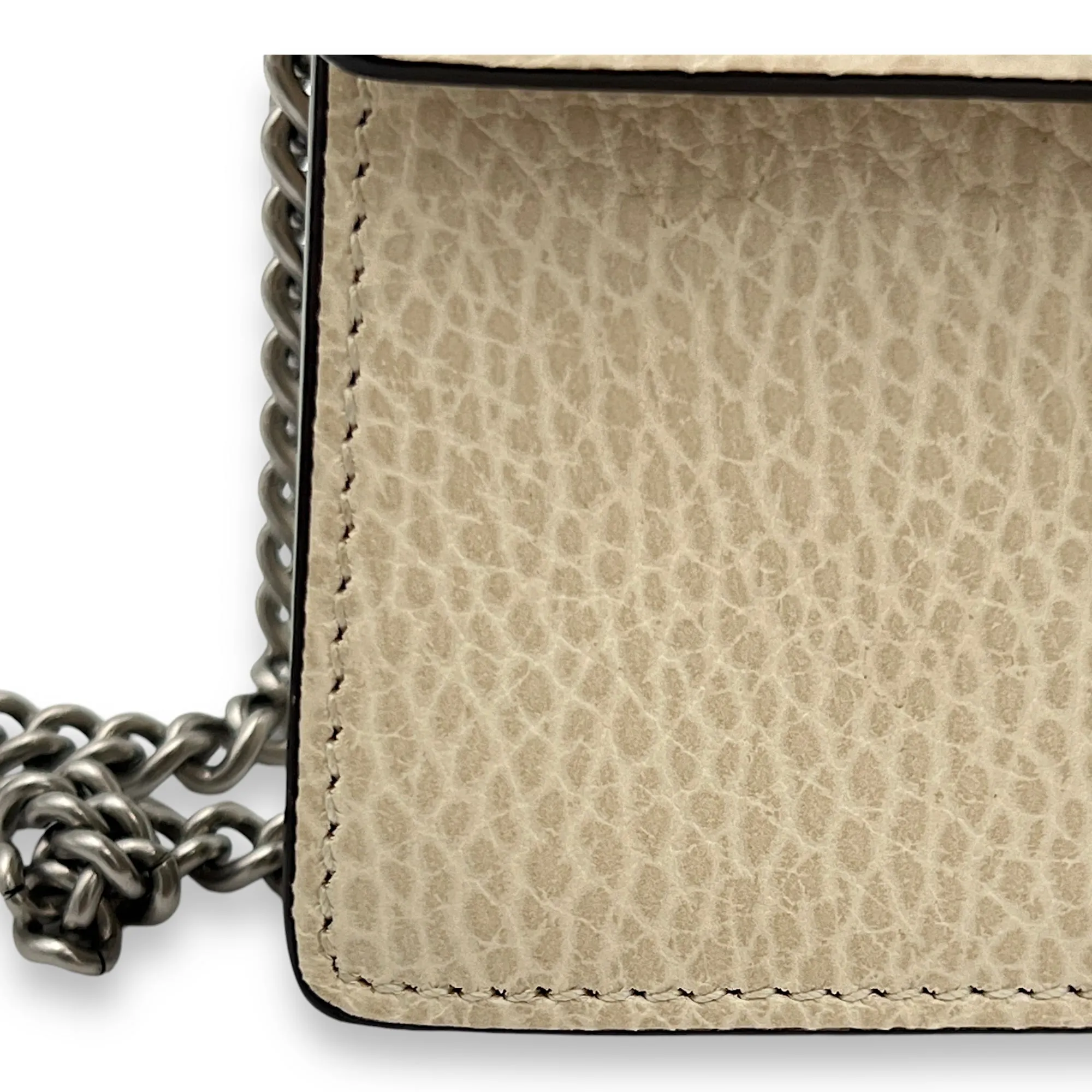 Dionysus Super Mini Shoulder bag in Calfskin, Silver Hardware