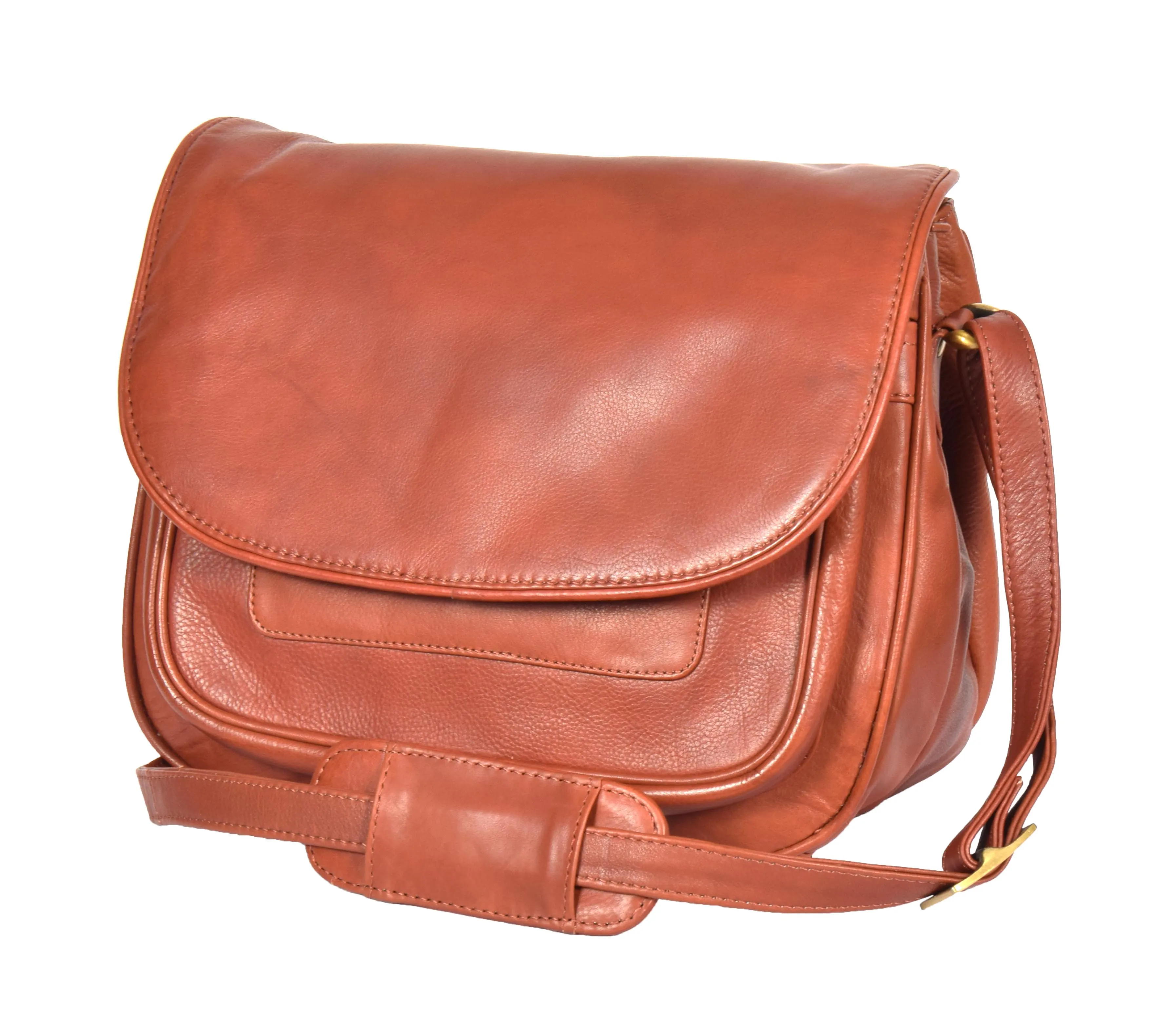 DR364 Women's Classic Cross Body Leather Bag Brown