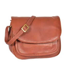 DR364 Women's Classic Cross Body Leather Bag Brown