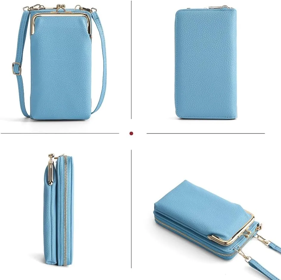 EASTNIGHTS Small Crossbody Phone Bag for Women Cell Phone Purse Wallet Kiss Lock Cute Shoulder Bag with Credit Card Slots