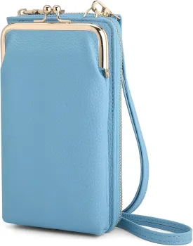 EASTNIGHTS Small Crossbody Phone Bag for Women Cell Phone Purse Wallet Kiss Lock Cute Shoulder Bag with Credit Card Slots