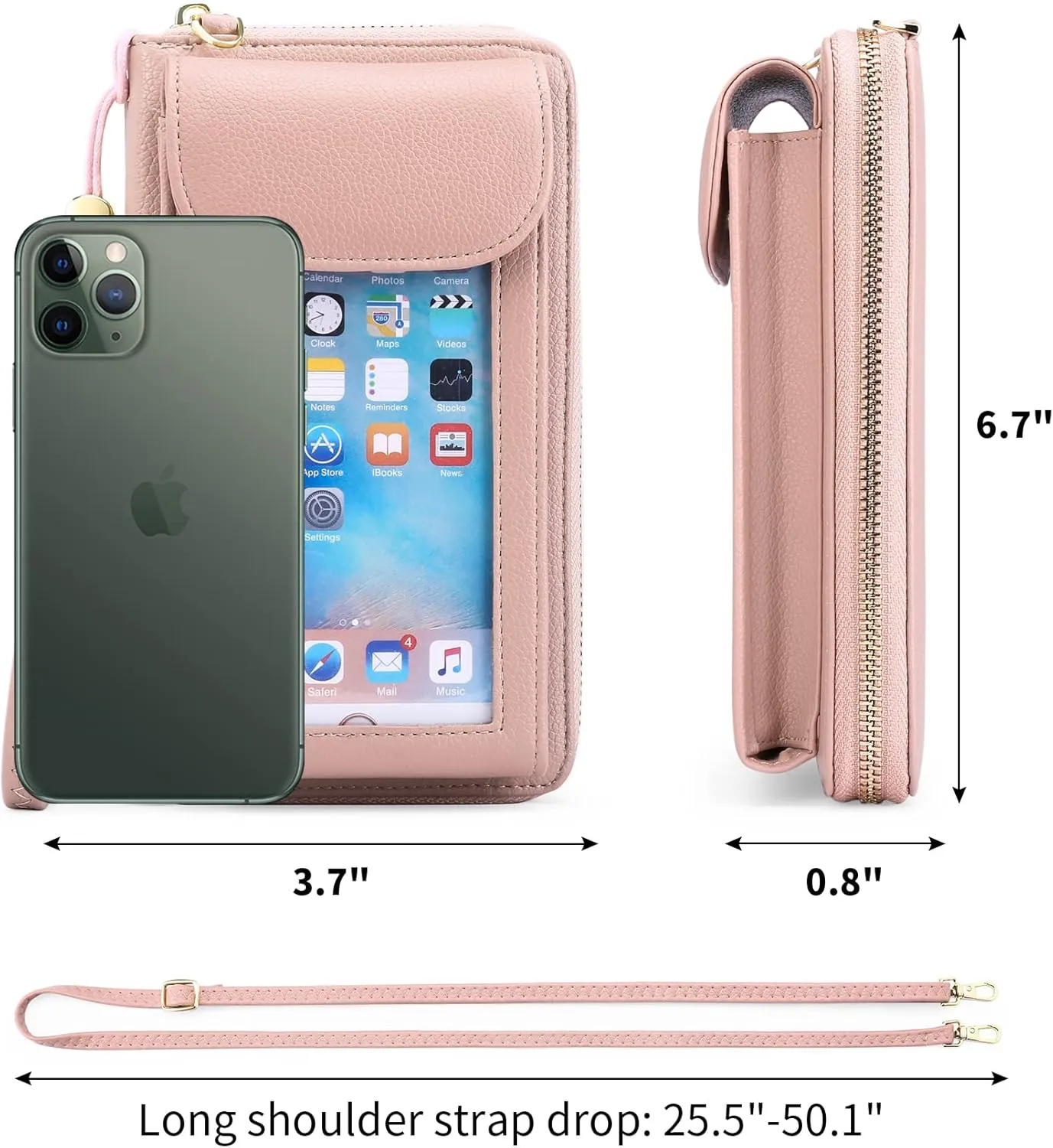 FALAN MULE Small Cell Phone Crossbody Bag Purse for Women, PU Leather Wallet Purse