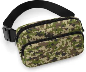Fanny Packs for Women Men Cross Body - Pixel Green Camouflage Small Crossbody Bags for Women Men, Belt Bag Waist Packs for Workout Running Travel with Adjustable Strap