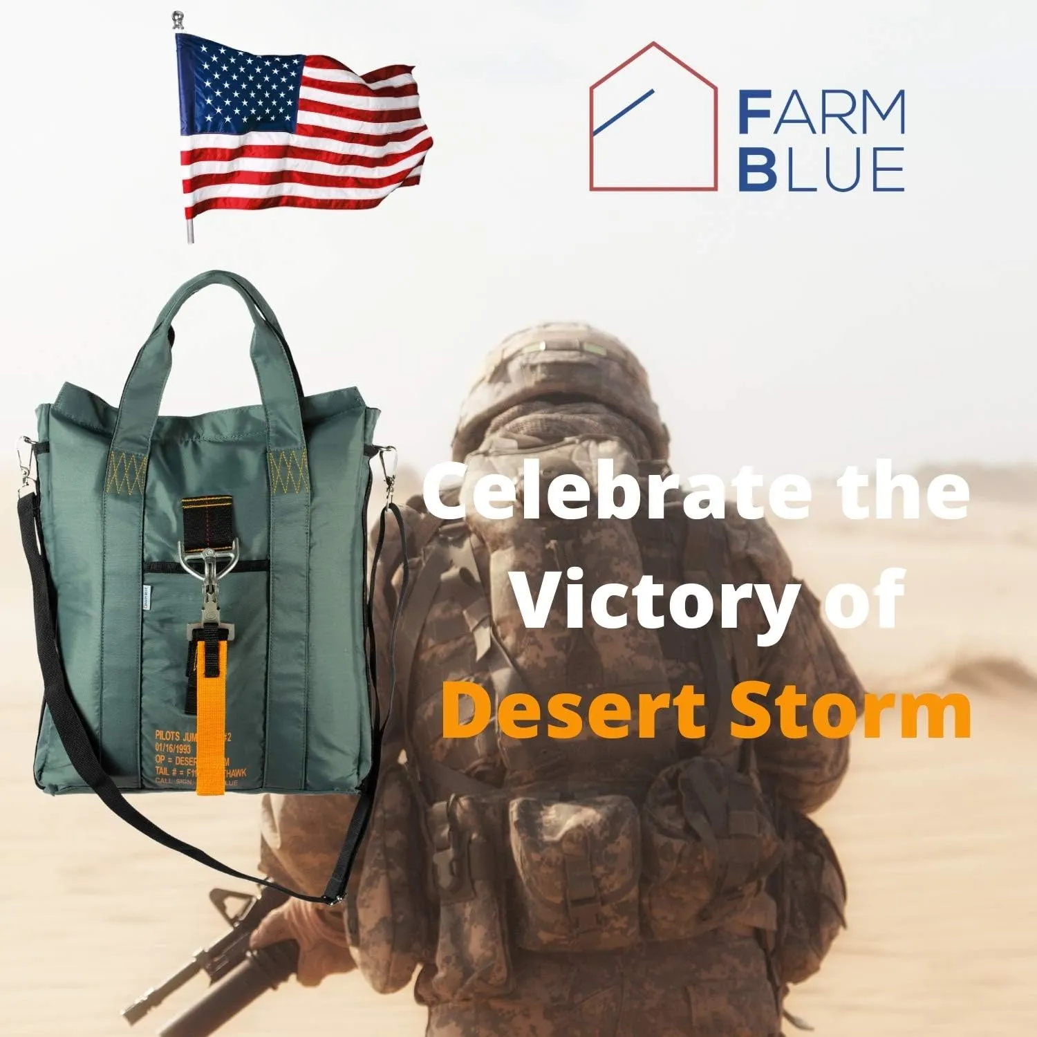 Farm Blue Tactical Flight Bag  Aviators Parachute Pilot Helmet Bag - Military Style