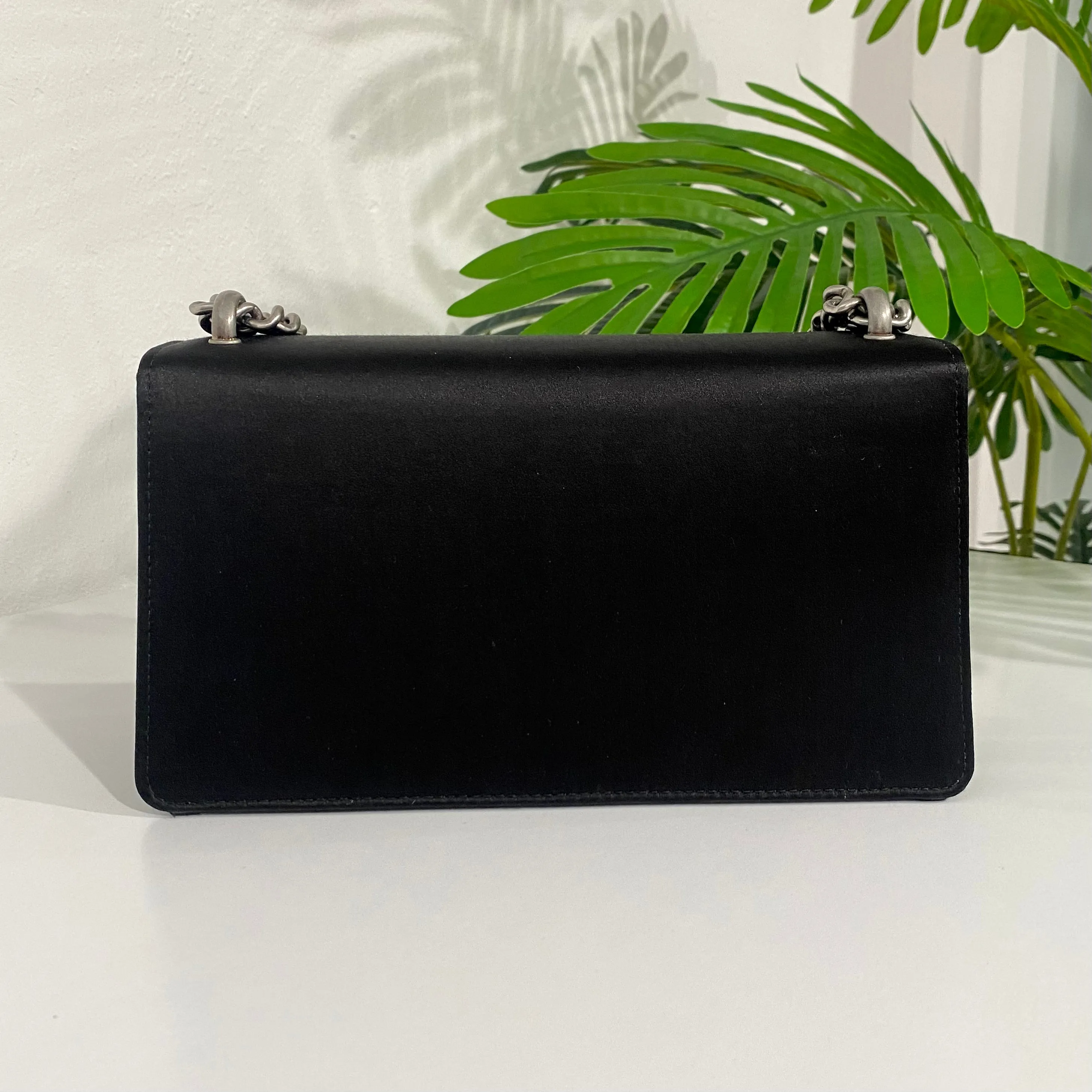 Gucci Jeweled Black Satin Dionysus
