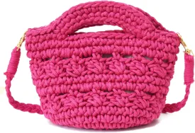 Handwoven Crossbody Handbag Summer Beach Bucket bag Cotton Crochet Shoulder Bag Basket Purse for Women