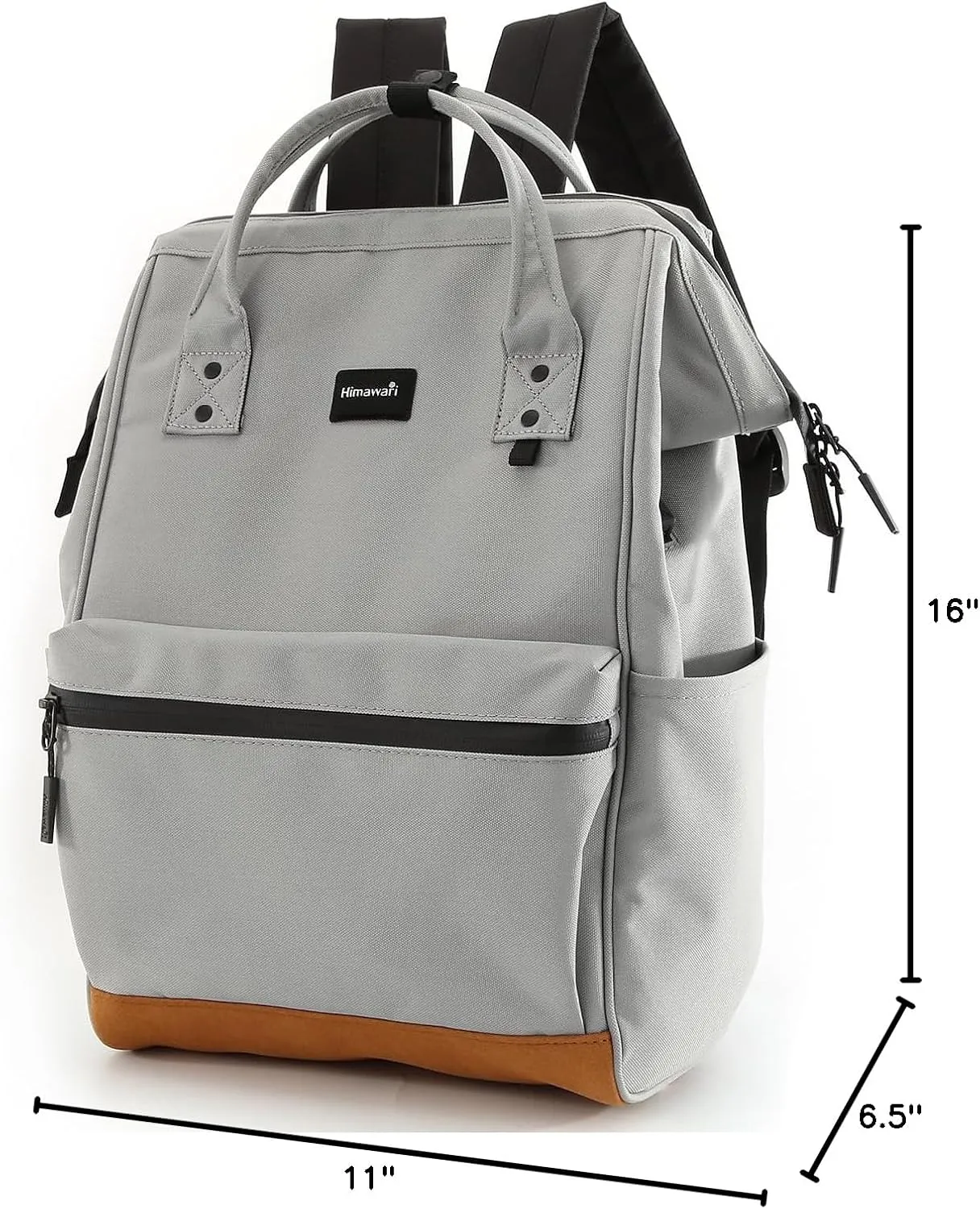 Himawari Travel School Backpack with USB Charging Port 15.6 Inch Doctor Work Bag for Women&Men College Students(124#-07# Gray, Regular)