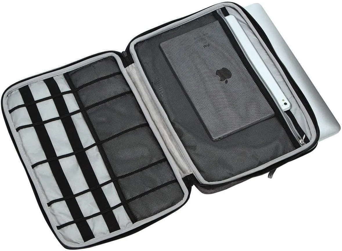 iCozzier Handle 11-11.6 Inch Laptop and iPad Case/Electronic Accessories Storage Bag 11Laptop Sleeve for Ultrabook/Notebook/Netbook/MacBook - Grey