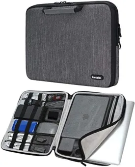 iCozzier Handle 11-11.6 Inch Laptop and iPad Case/Electronic Accessories Storage Bag 11Laptop Sleeve for Ultrabook/Notebook/Netbook/MacBook - Grey