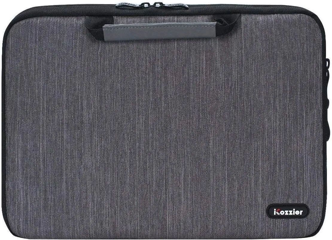 iCozzier Handle 11-11.6 Inch Laptop and iPad Case/Electronic Accessories Storage Bag 11Laptop Sleeve for Ultrabook/Notebook/Netbook/MacBook - Grey