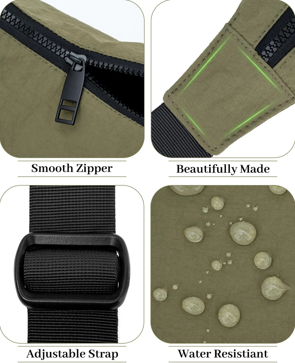 Iioscre Medium Crossbody Crescent Bag for Women Men Trendy, Nylon Crossbody Hobo Bag with Adjustable Strap and Inner Pockets.