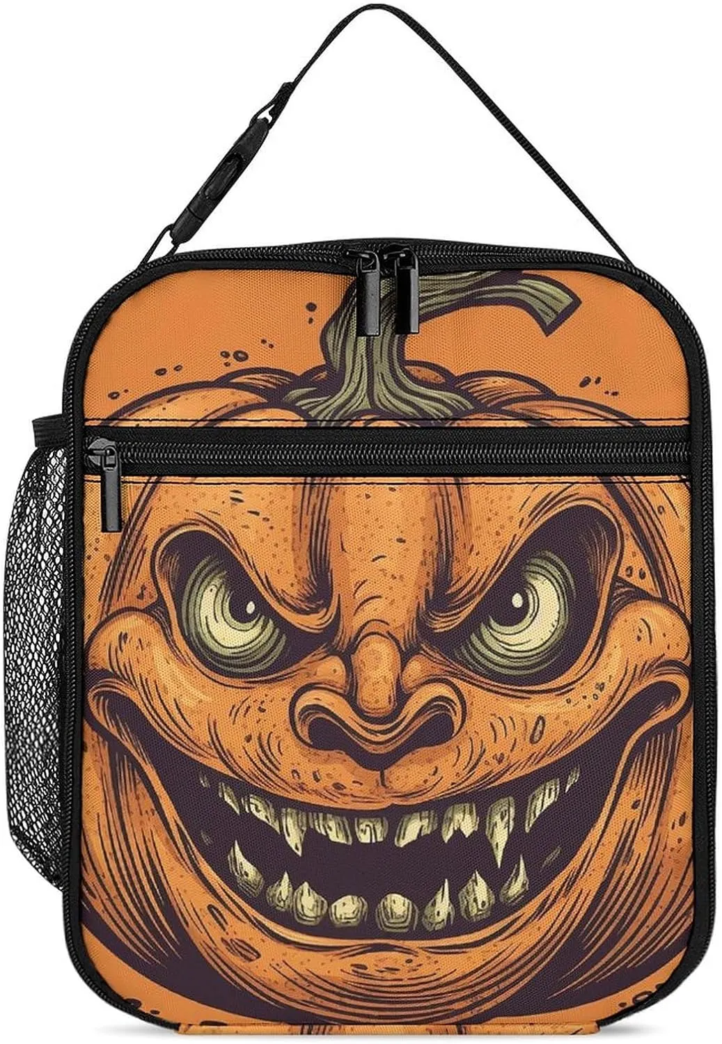 Insulated Lunch Bag for Women Men Portable Reusable Lunch Box Cartoon Pumpkin Lantern Lunch Tote Bag for Work Picnic Travel