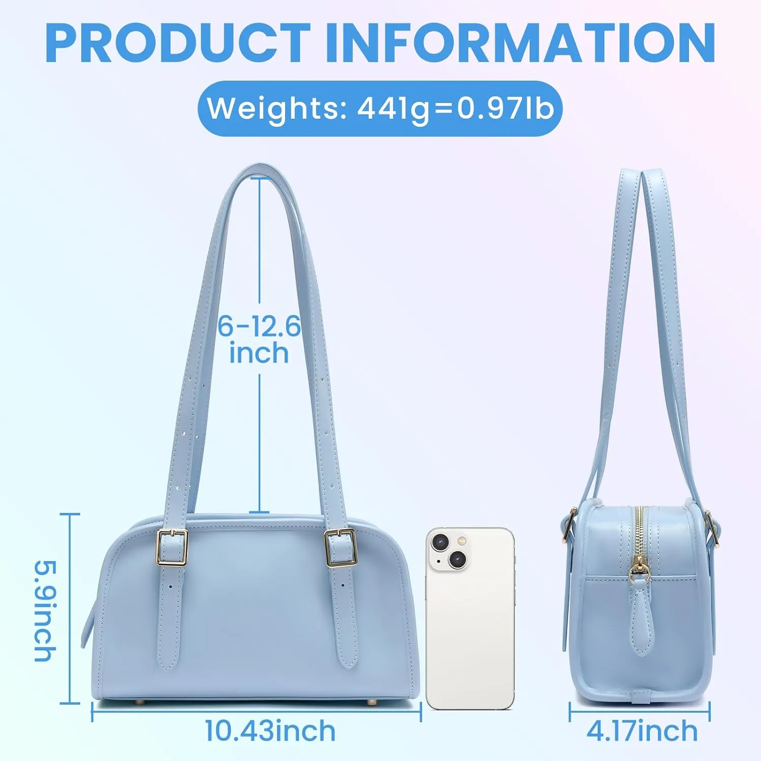 Keyli Swing Zip Shoulder Bag Fashion Purses for Women, Leather Shoulder Handbag Top-Handle Hobo Bags with Adjustable Strap