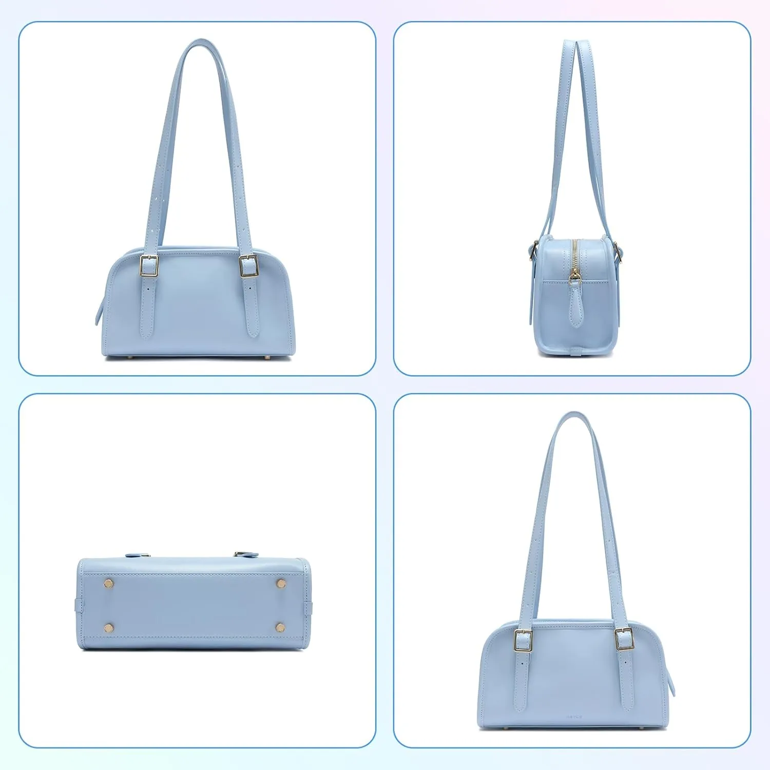 Keyli Swing Zip Shoulder Bag Fashion Purses for Women, Leather Shoulder Handbag Top-Handle Hobo Bags with Adjustable Strap