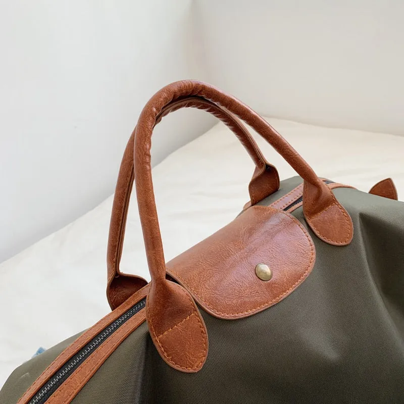 Laura Nylon Leather Weekender Bags - 3 Colors